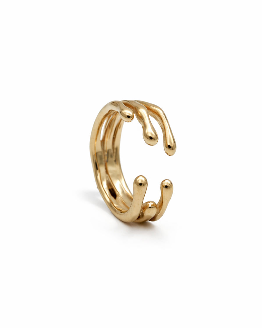 Drip Gold Plated Adjustable Ring