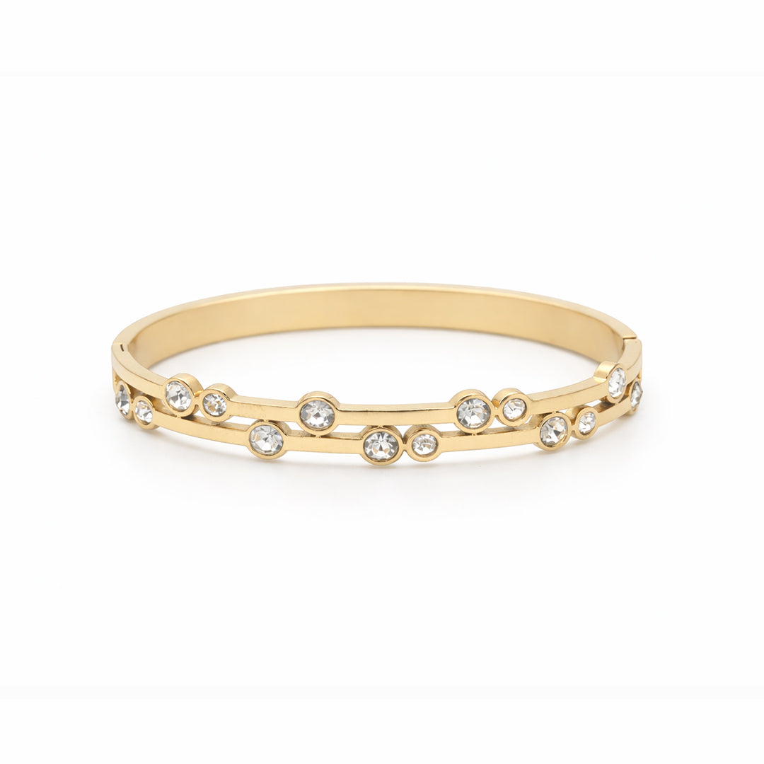 Crystal Scatter Gold Bangle Kada