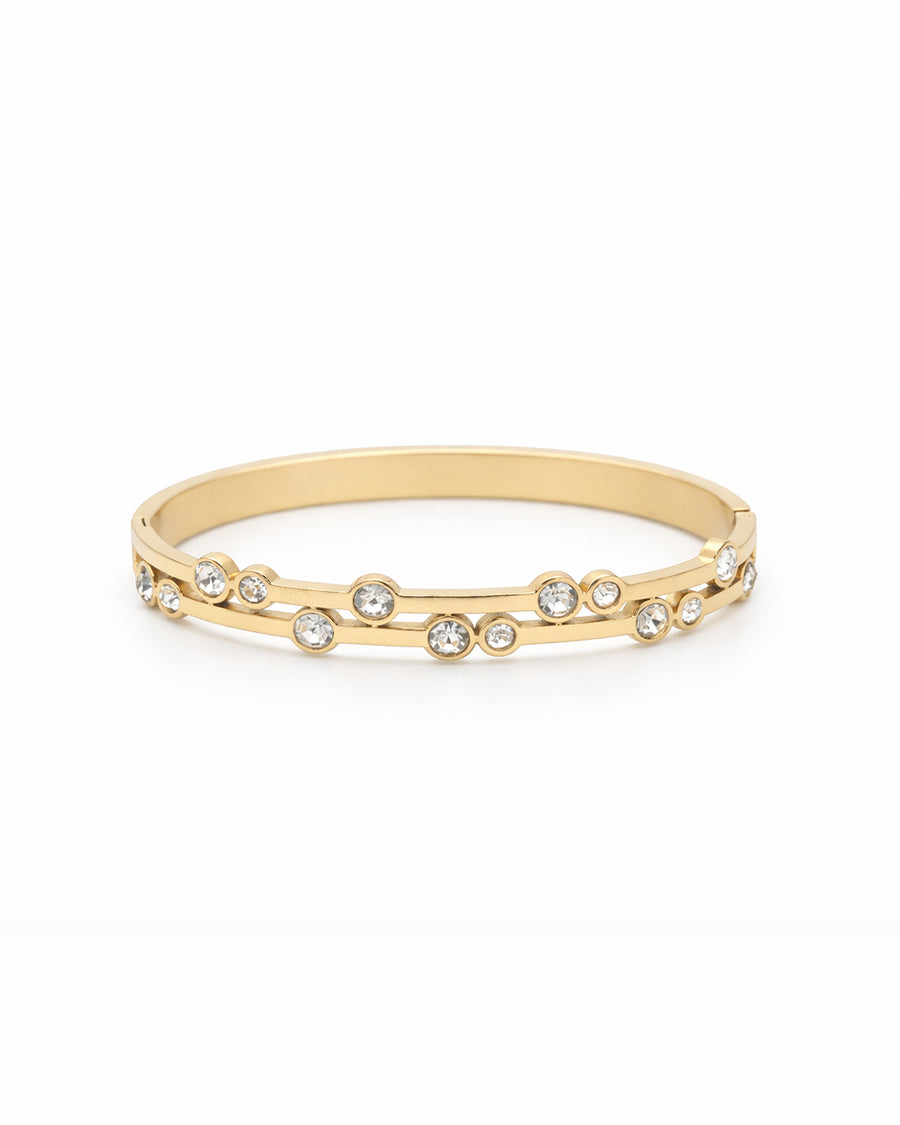 Crystal Scatter Gold Bangle Kada