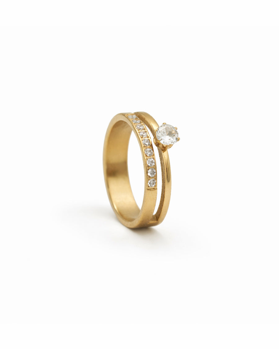 Solitaire Gold Plated Ring