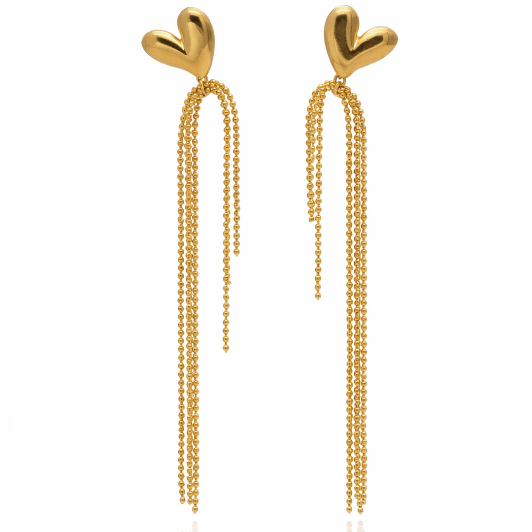 Liquid Heart Gold Plated Earrings