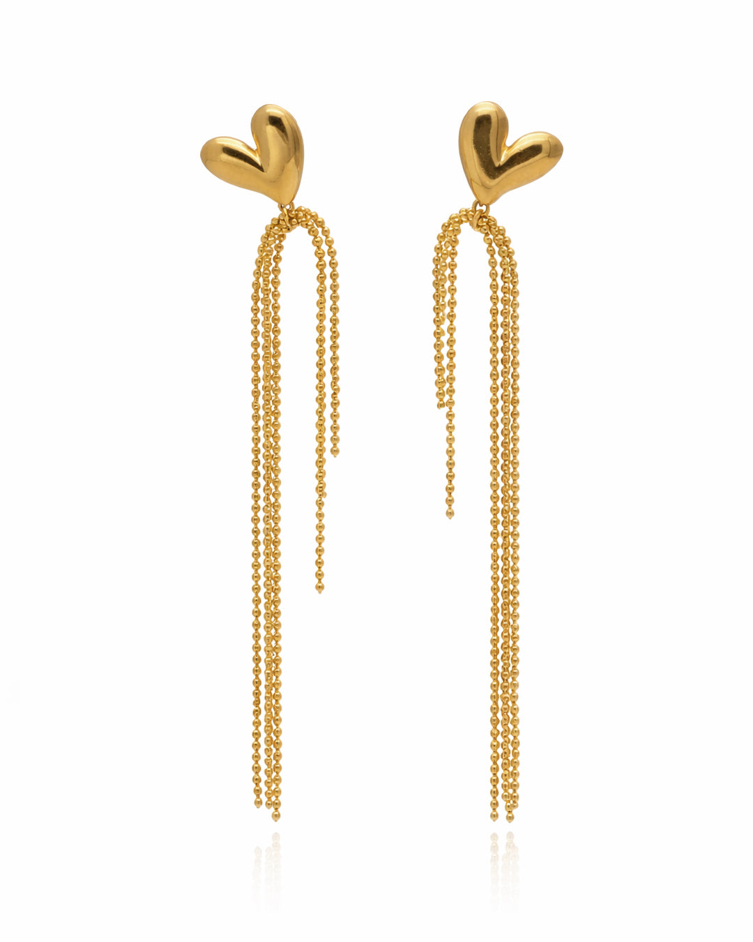 Liquid Heart Gold Plated Earrings