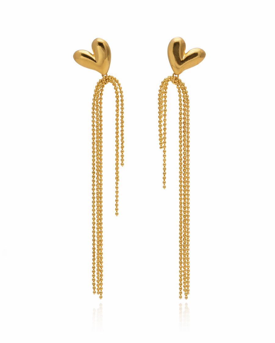 Liquid Heart Gold Plated Earrings