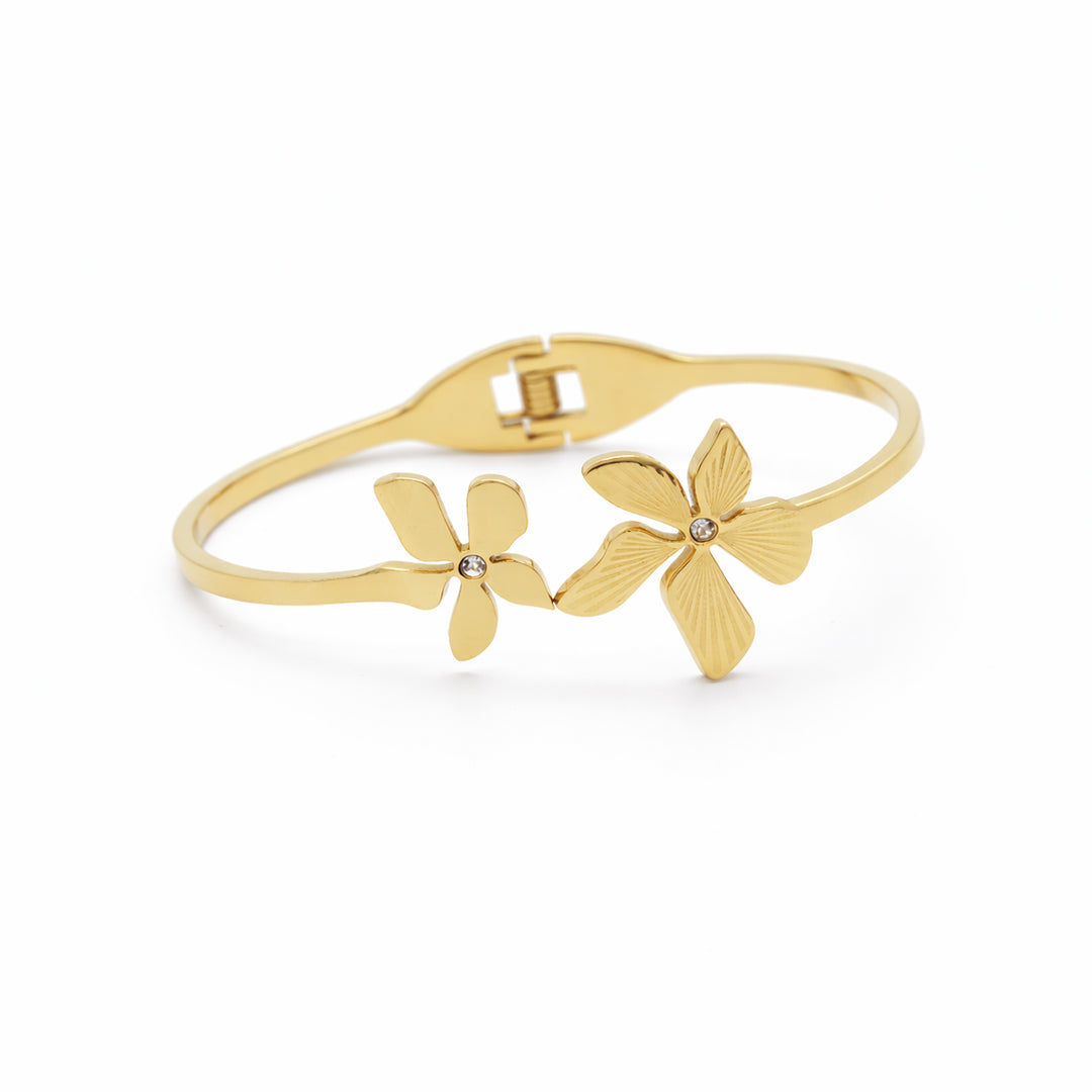 Tropical Bloom Bypass Gold Plated Kada