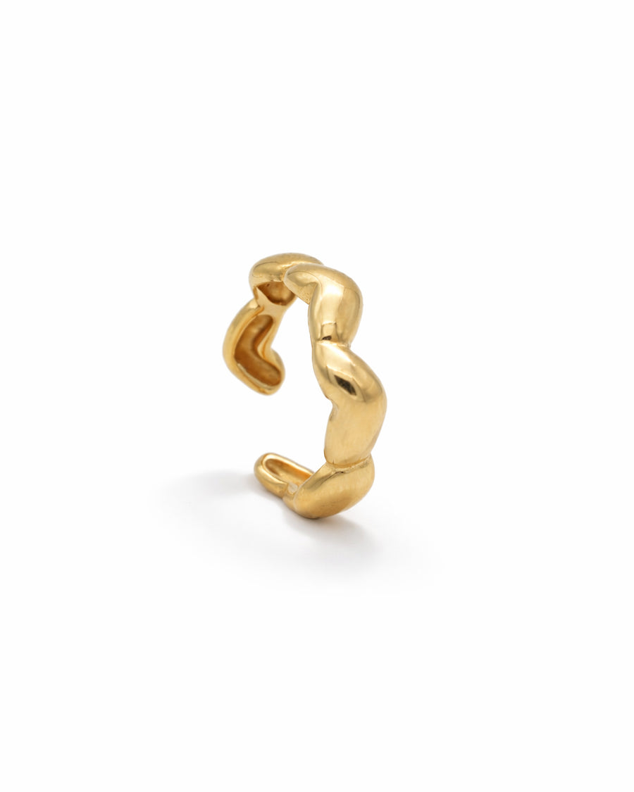 Ripple Gold Plated Adjustable Ring