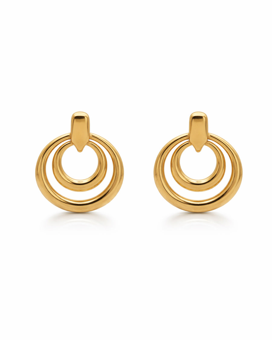 Double Orbit Gold Plated Studs