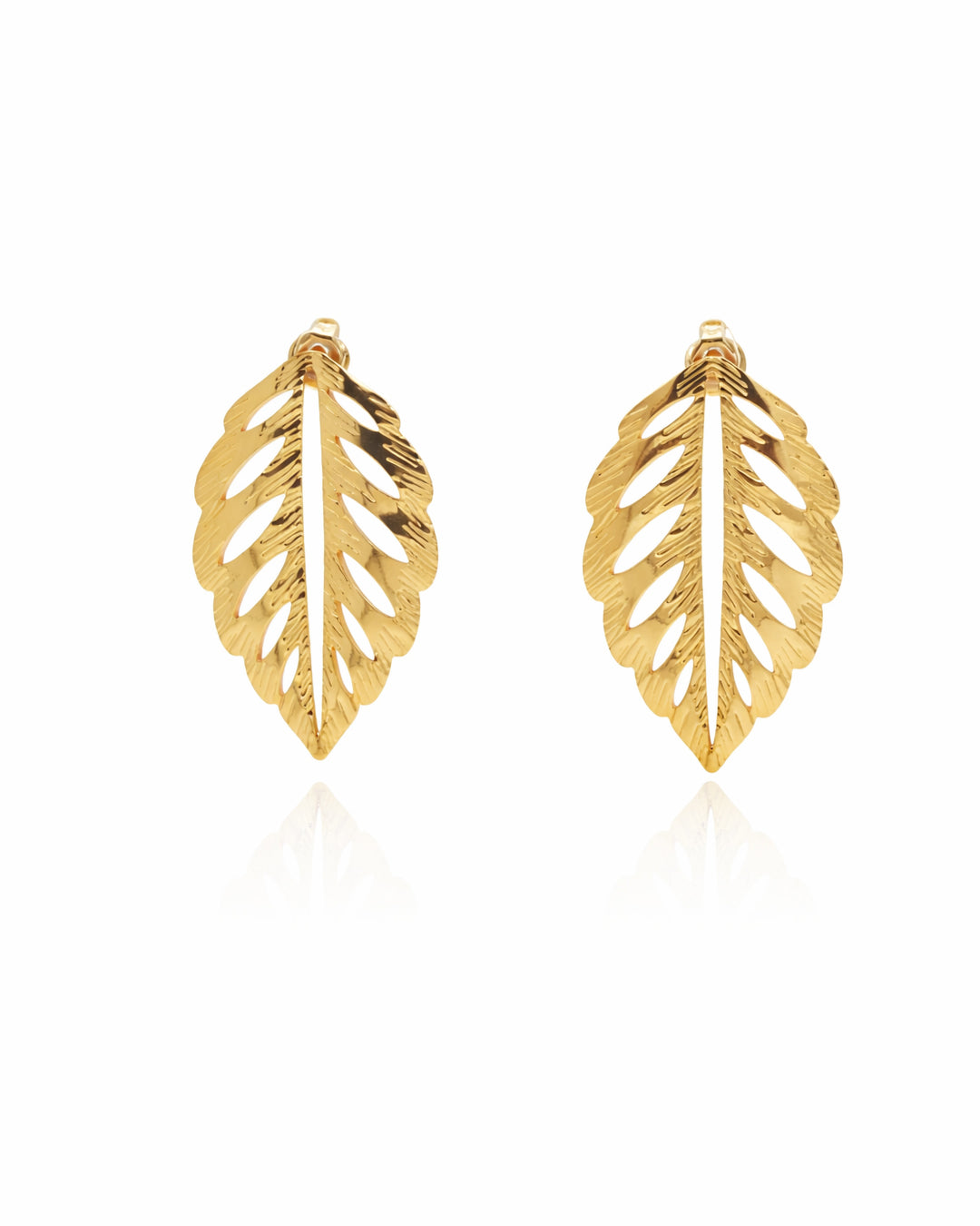 Gilded Leaf Gold Plated Earrings