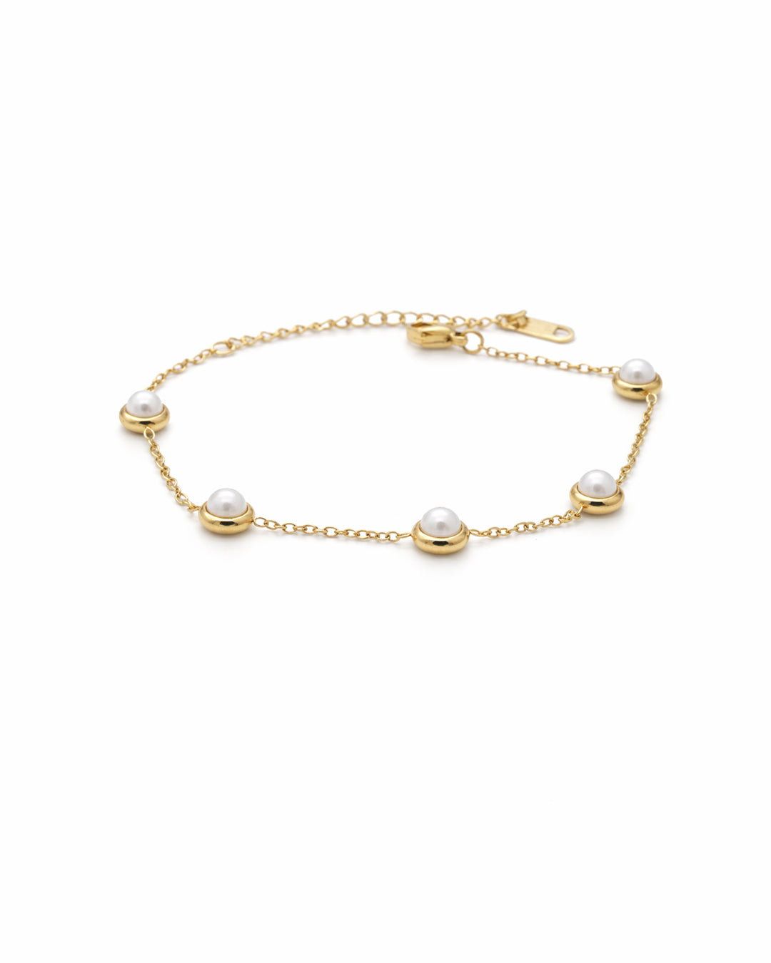 Luna Pearl Station Gold Plated Bracelet