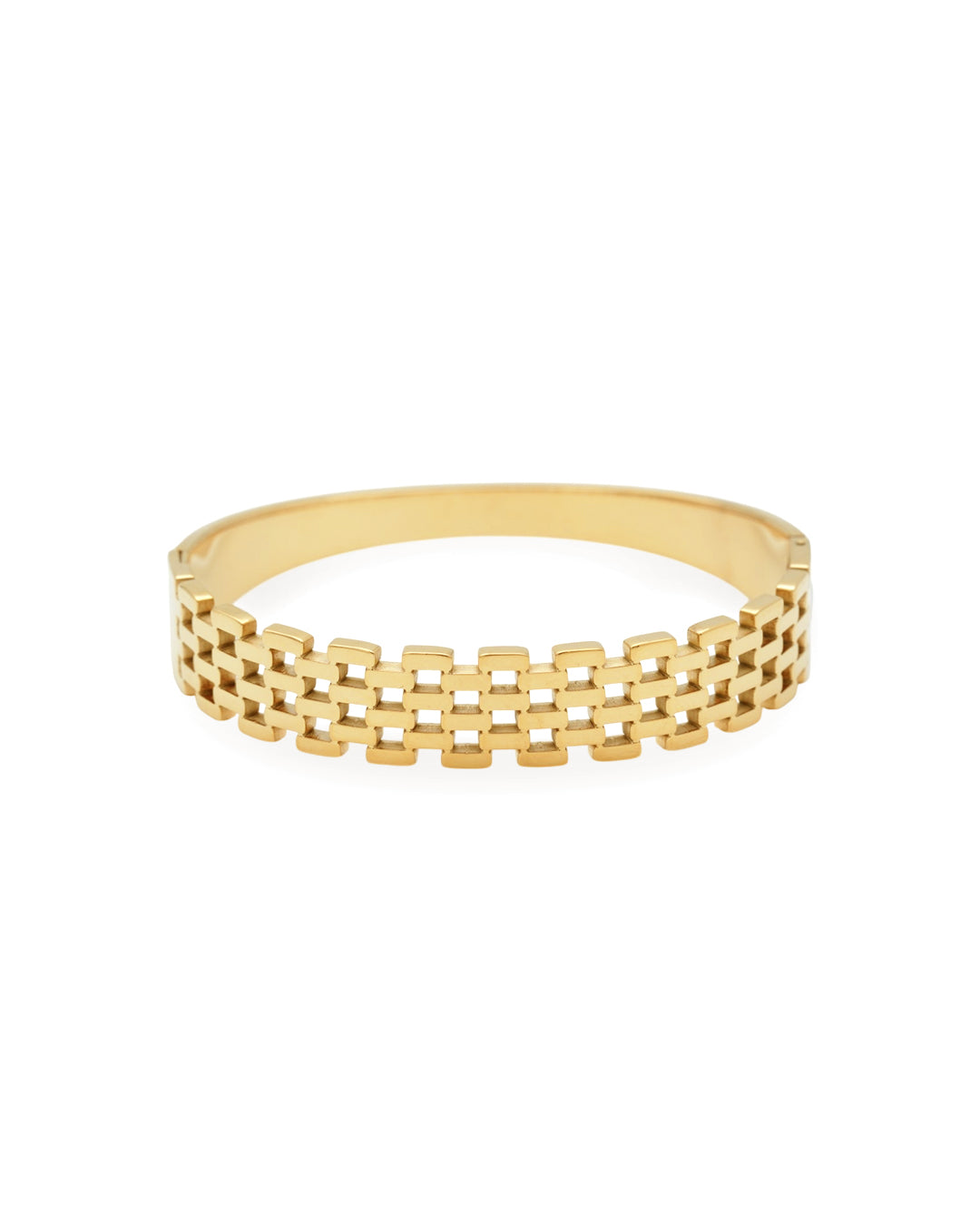 Textured Brick Link Gold Plated Kada