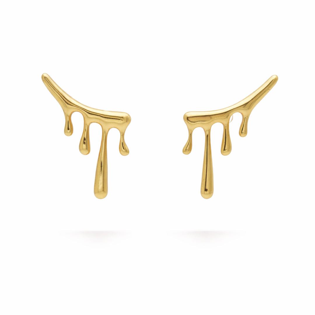 Gold Drip Gold Plated Earrings