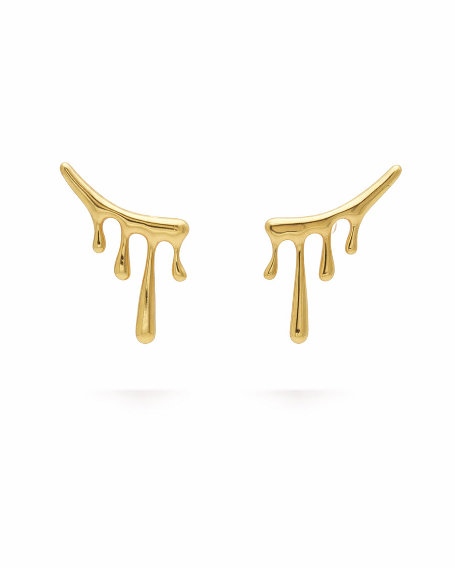Gold Drip Gold Plated Earrings