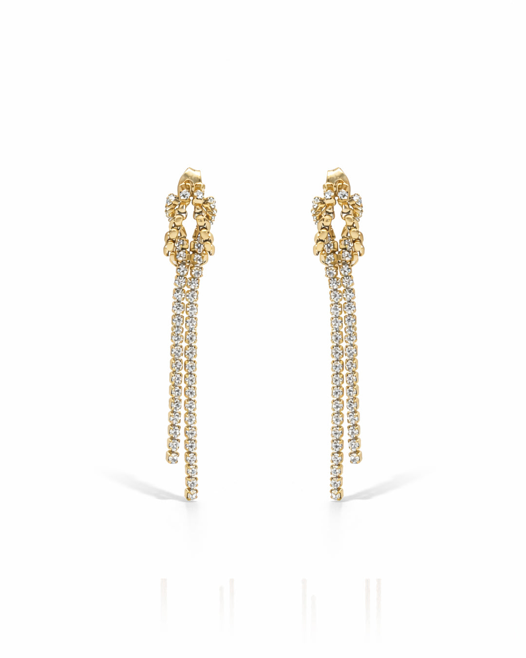 Crystal Knot Gold Plated Earrings