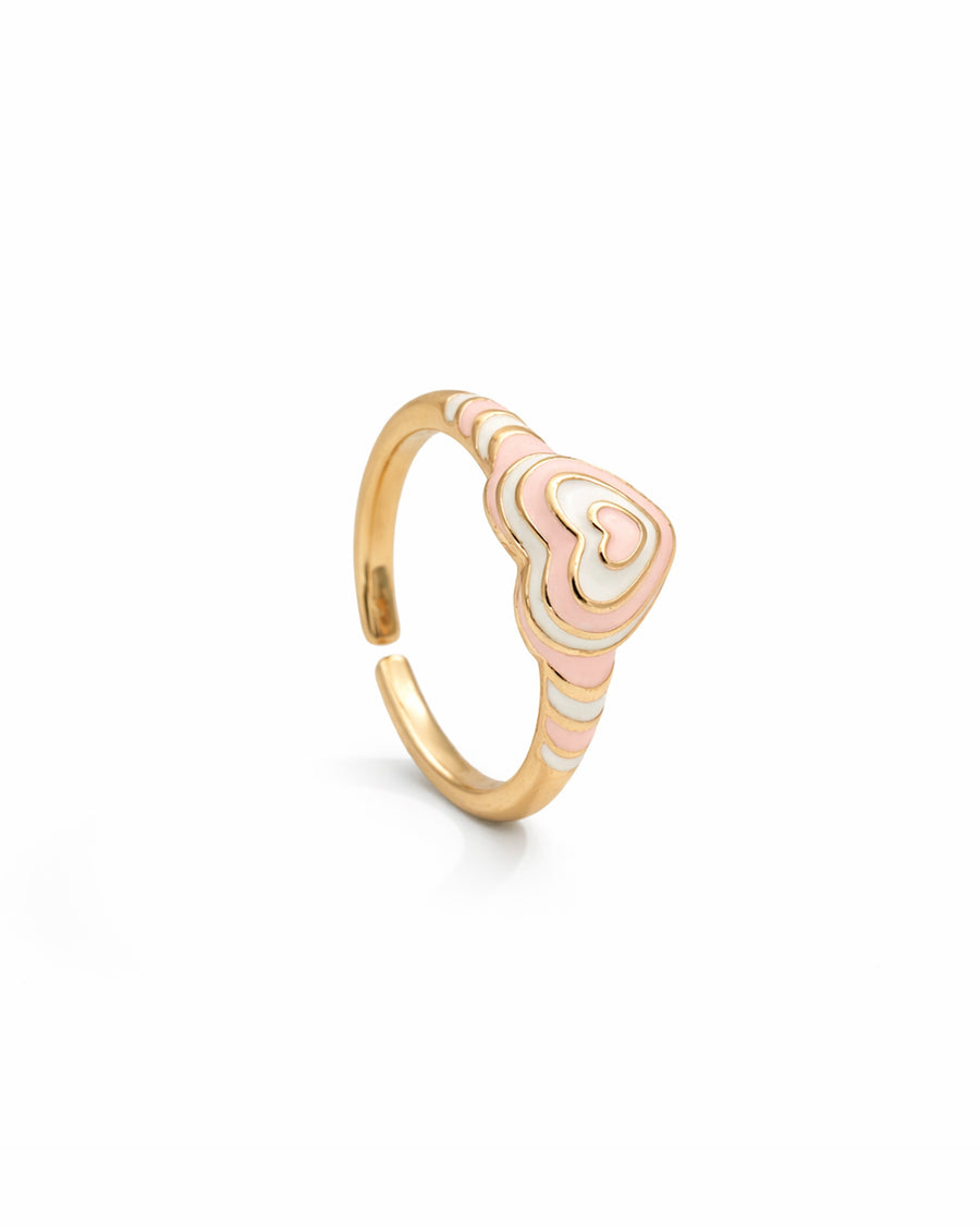 Dual Heart Stripe Adjustable Ring