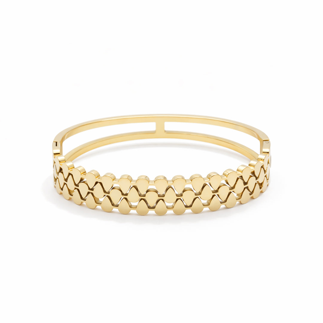Multi-Shape Geometric Crystal Gold Plated Kada