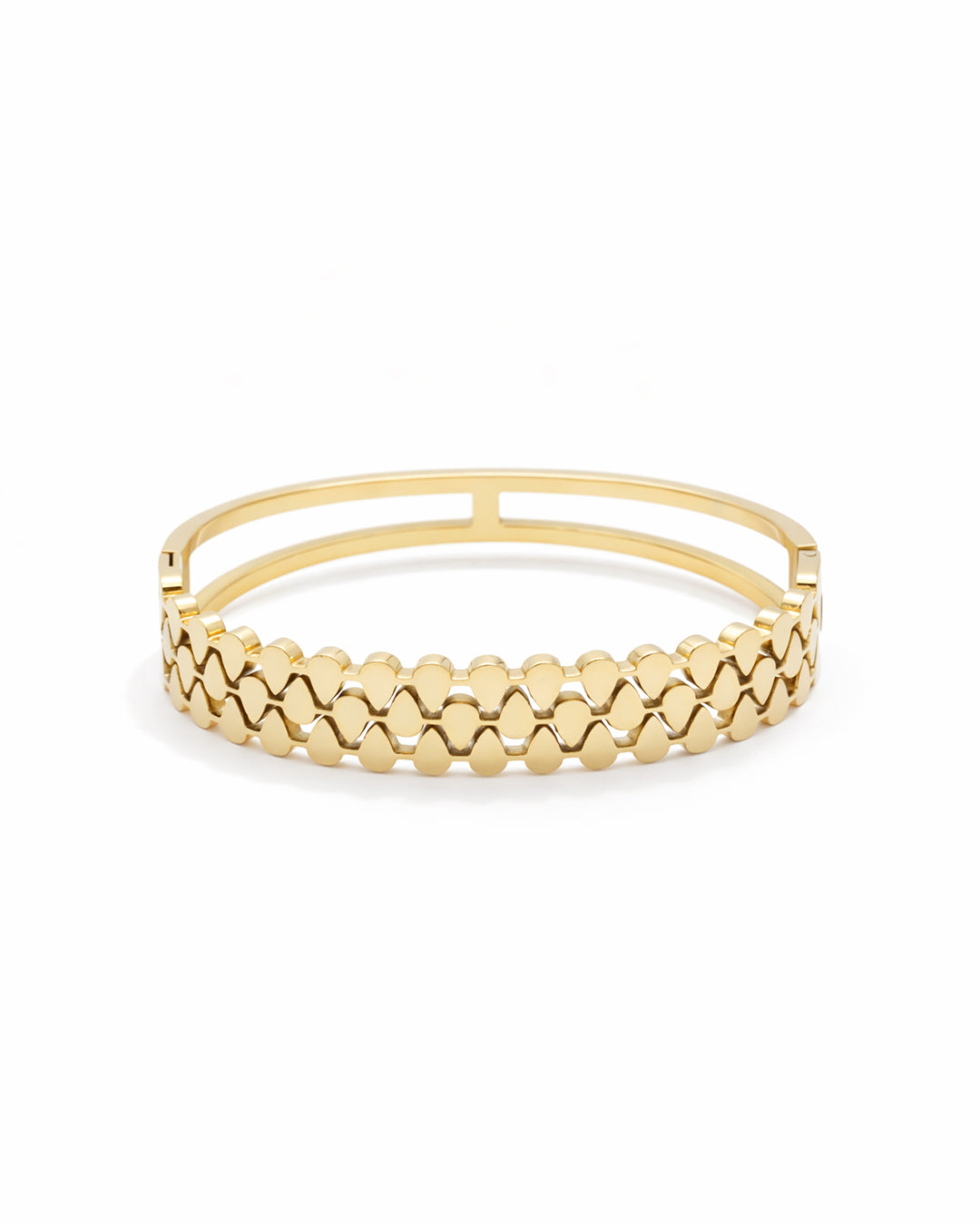 Multi-Shape Geometric Crystal Gold Plated Kada