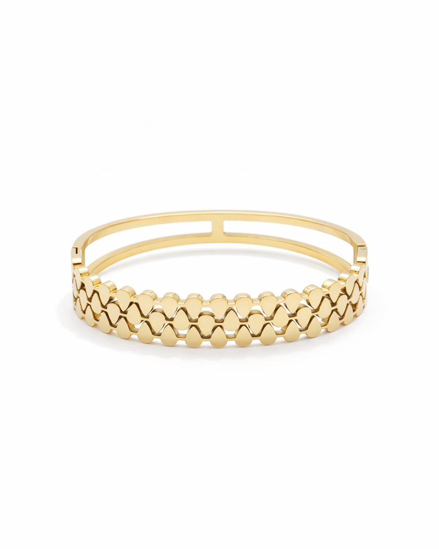 Multi-Shape Geometric Crystal Gold Plated Kada