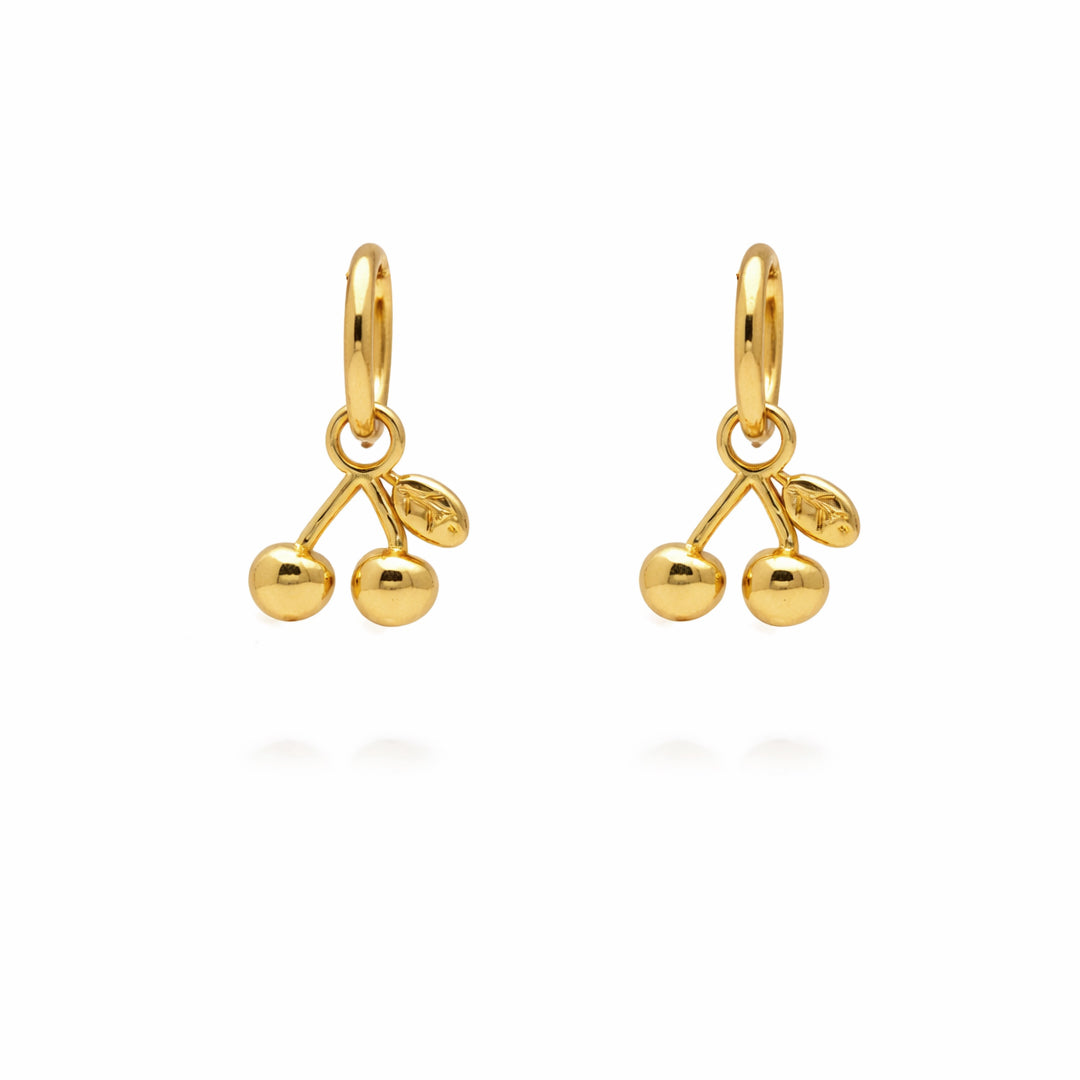 Gold Cherry Gold Plated Earrings