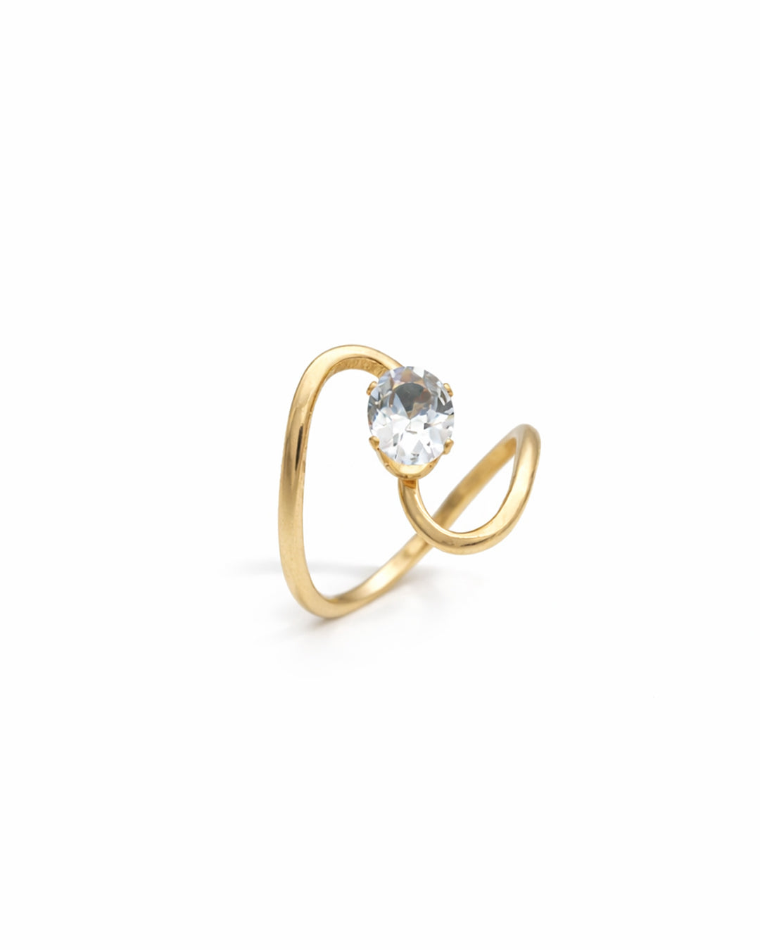 Oval Solitaire Gold Plated Ring