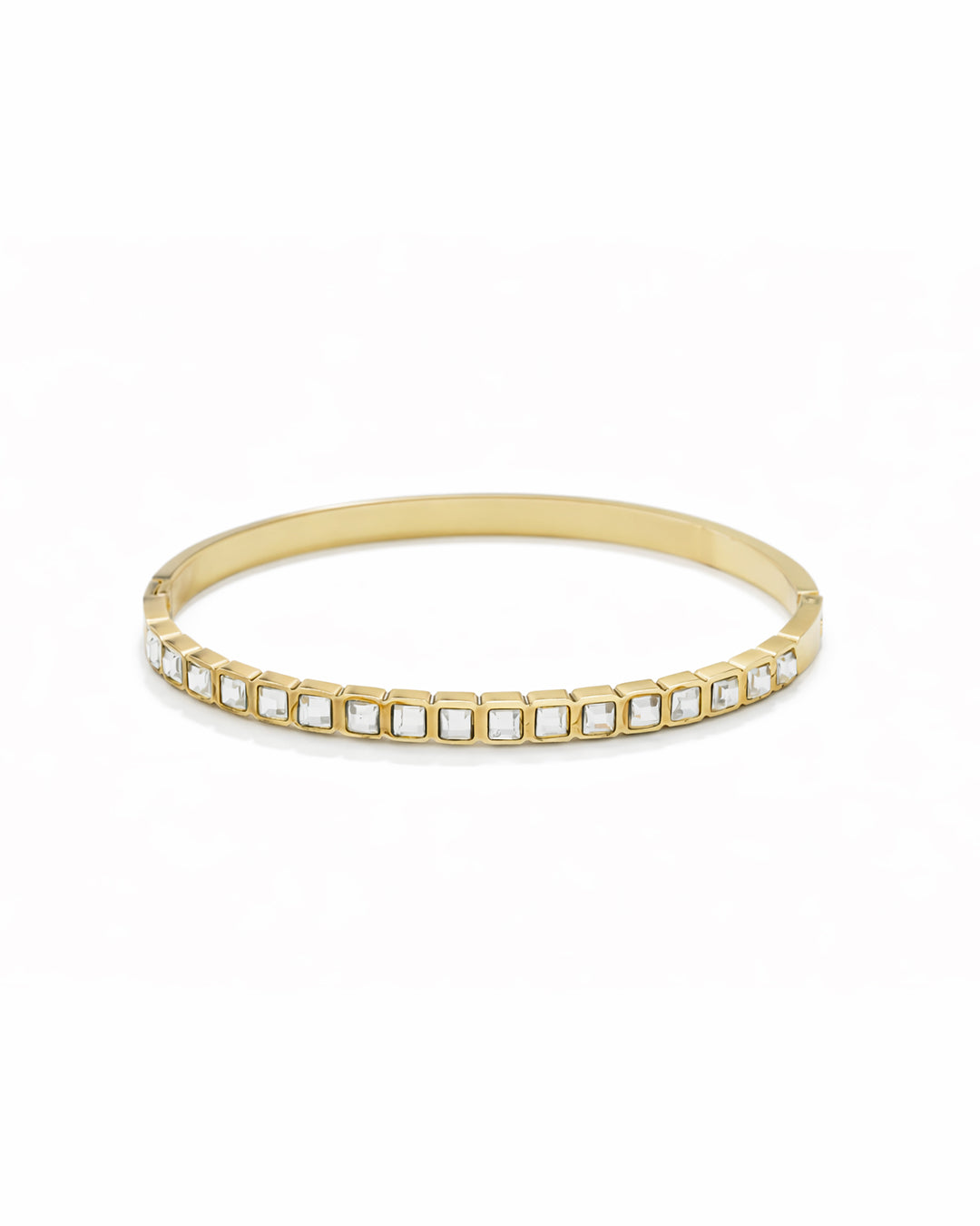Full-Rail Baguette Crystal Gold Plated Kada