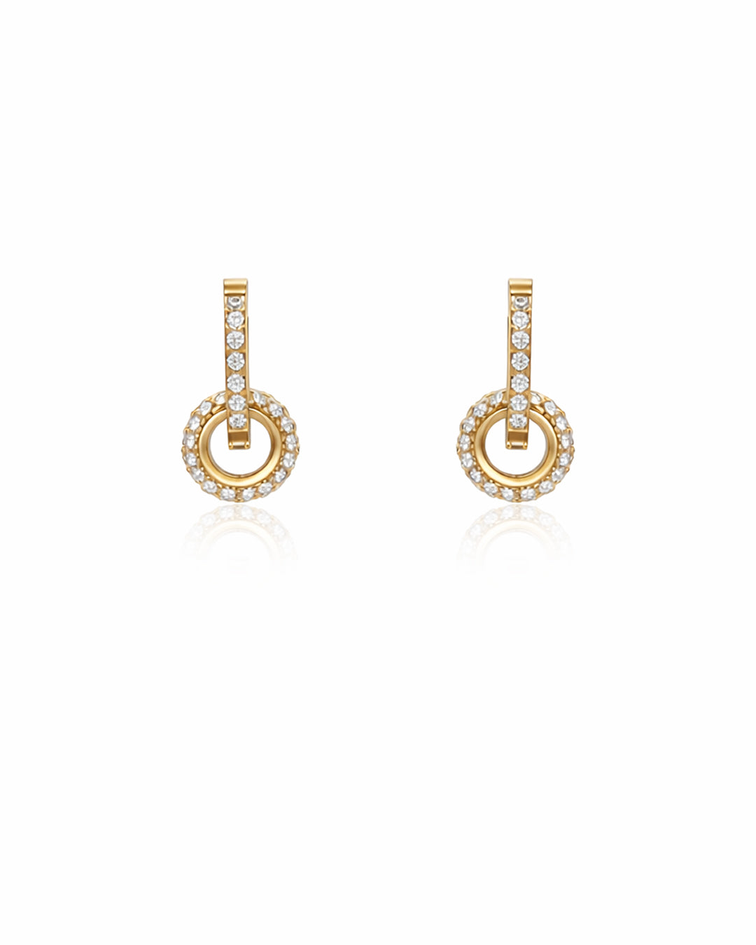 Halo Ring Gold Plated Earrings