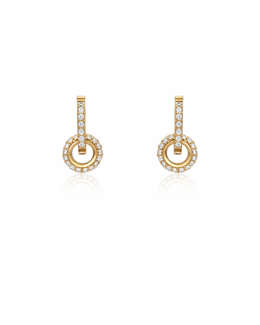 Halo Ring Gold Plated Earrings