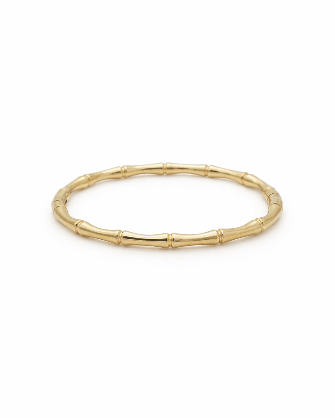 Bamboo Motif Slim Gold Plated Bangle Kada