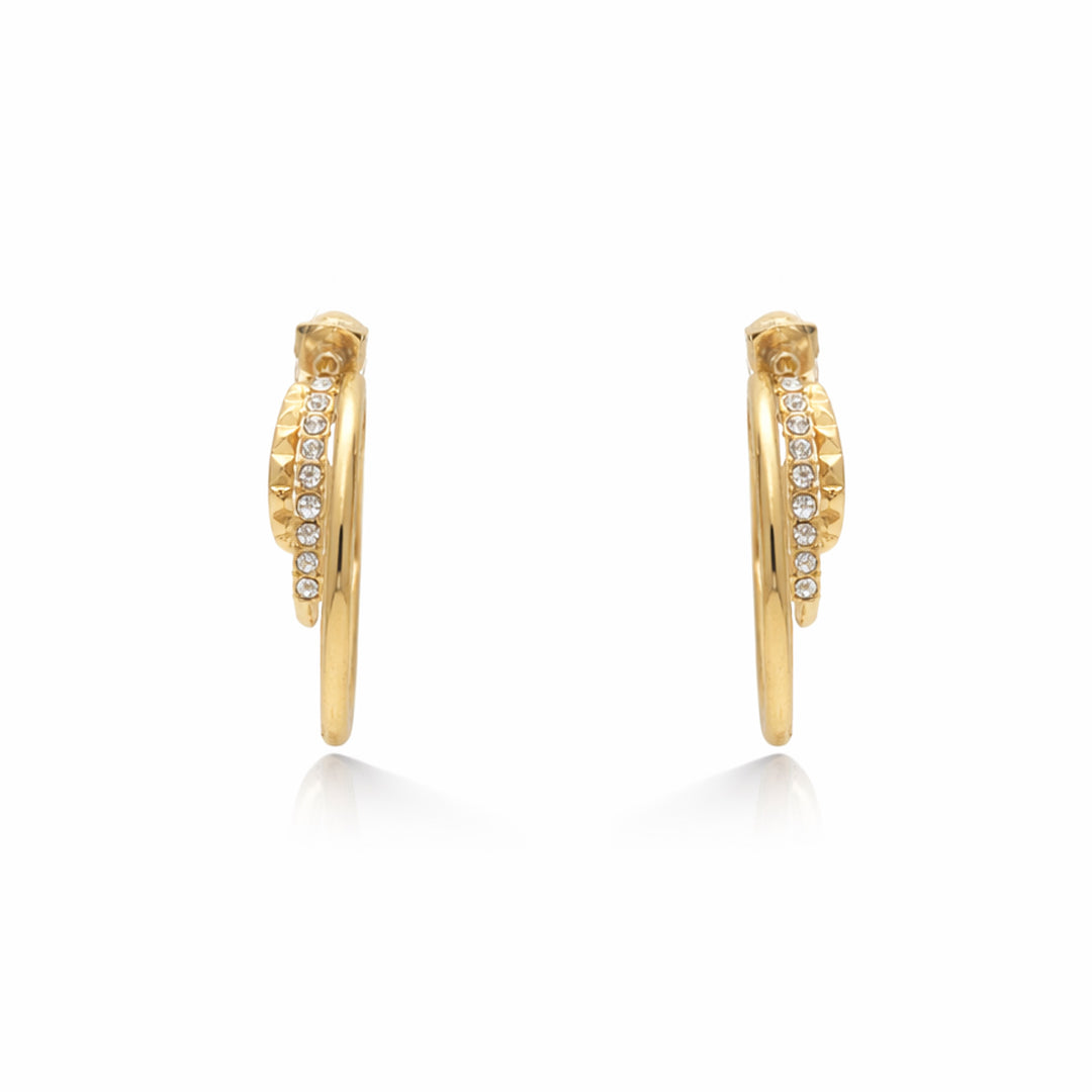 Twisted Pavé Gold Plated Earrings