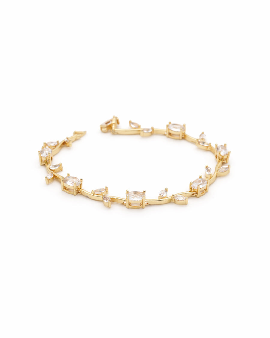Lumière Vine White Crystal Gold Bracelet