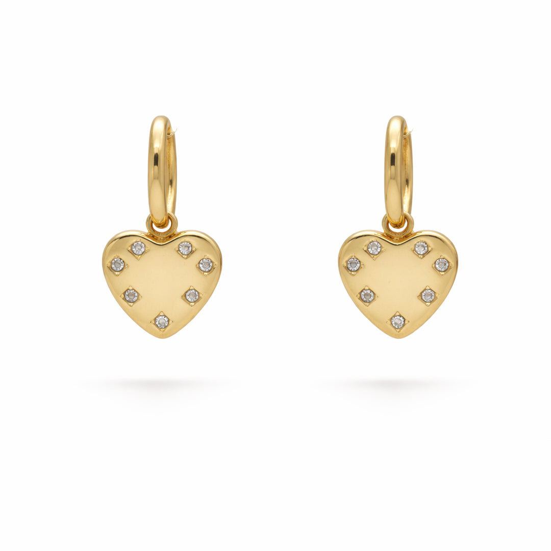 Starry Heart Gold Plated Earrings