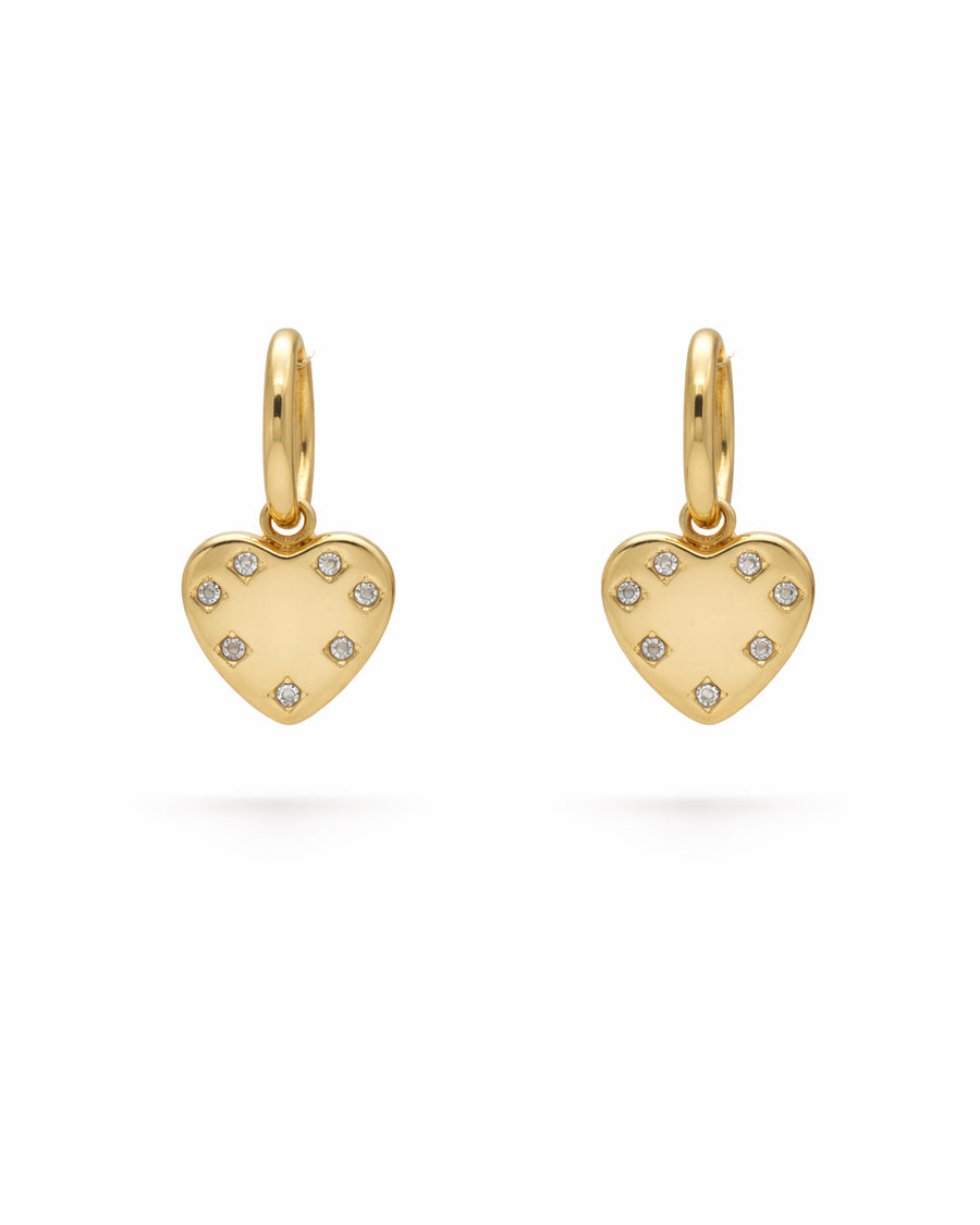 Starry Heart Gold Plated Earrings
