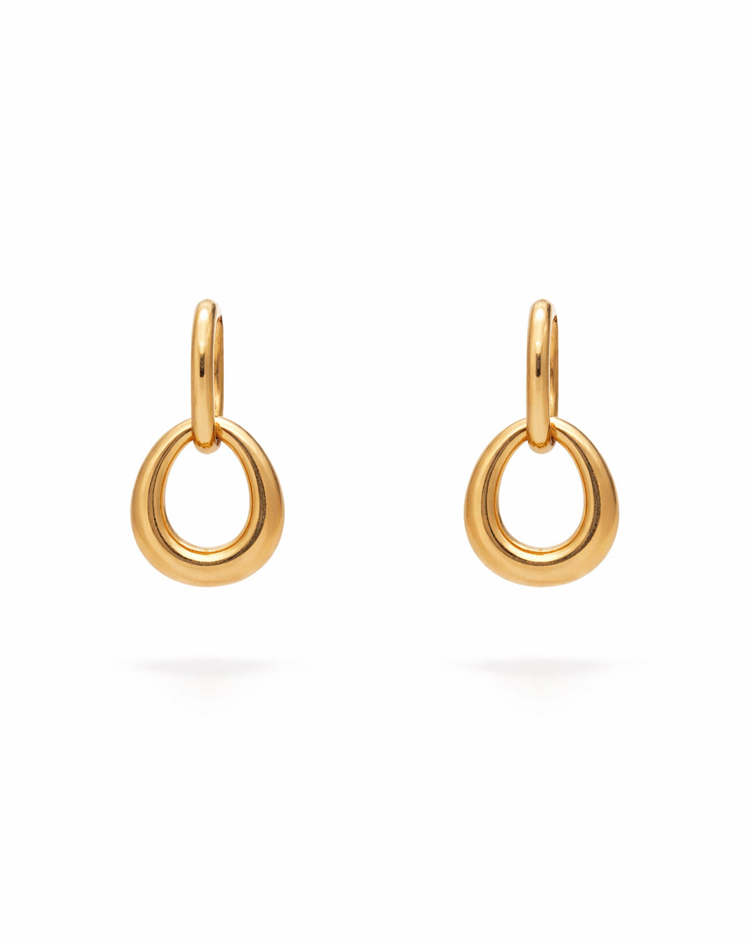 Sculptural Teardrop Gold Plated Hoop Earrings
