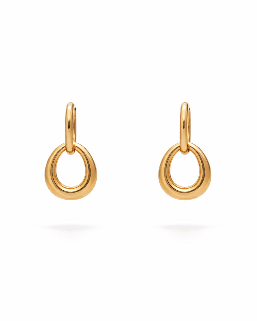 Sculptural Teardrop Gold Plated Hoop Earrings