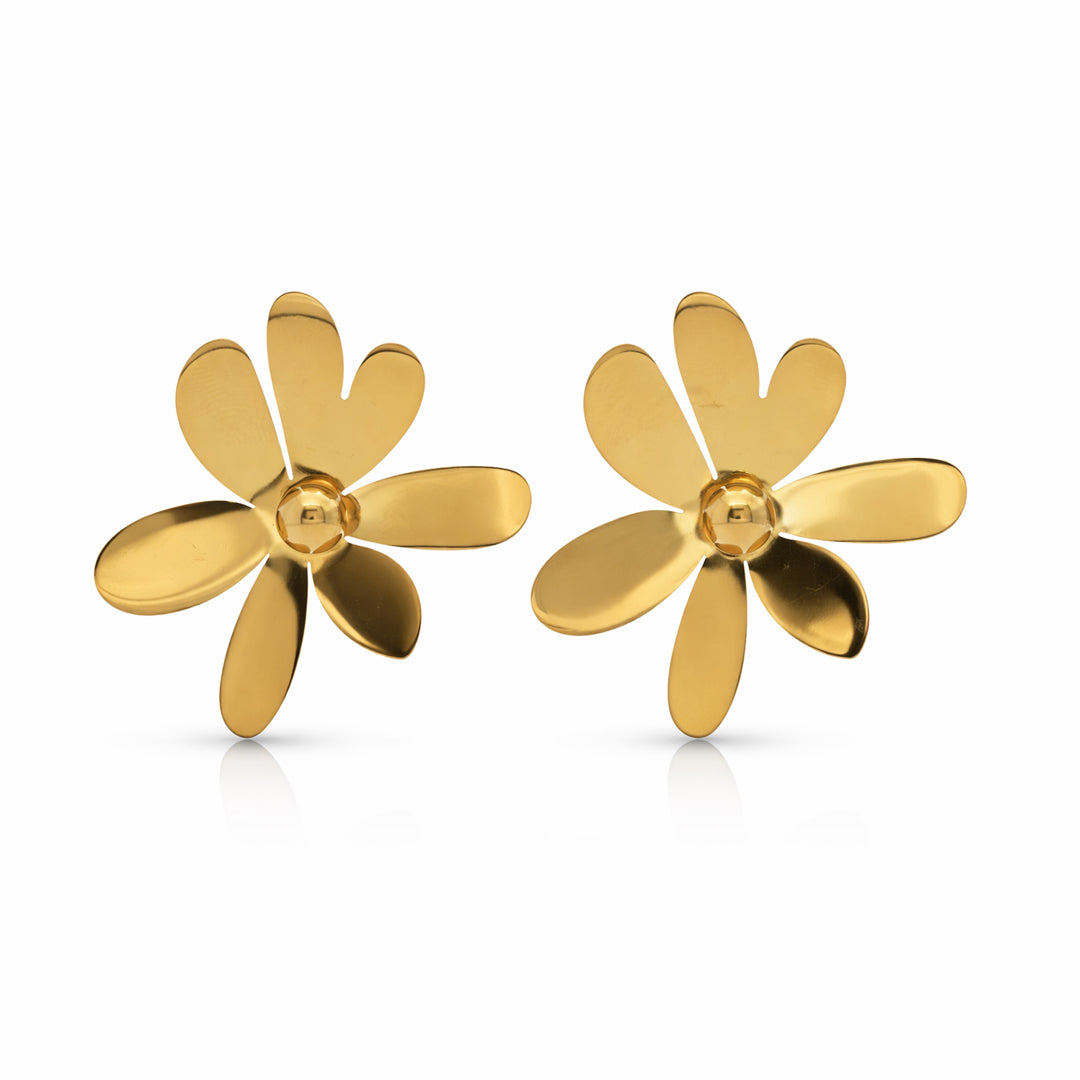 Bloom Petal Gold Stud Earrings