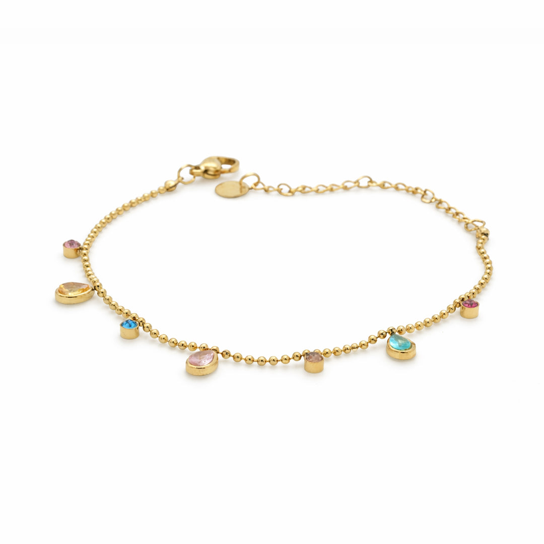Pastel Dewdrop Gold Plated Bracelet