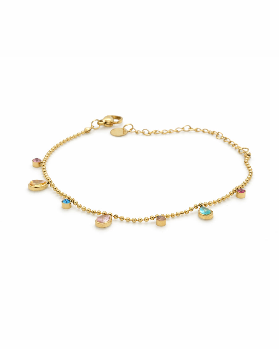 Pastel Dewdrop Gold Plated Bracelet