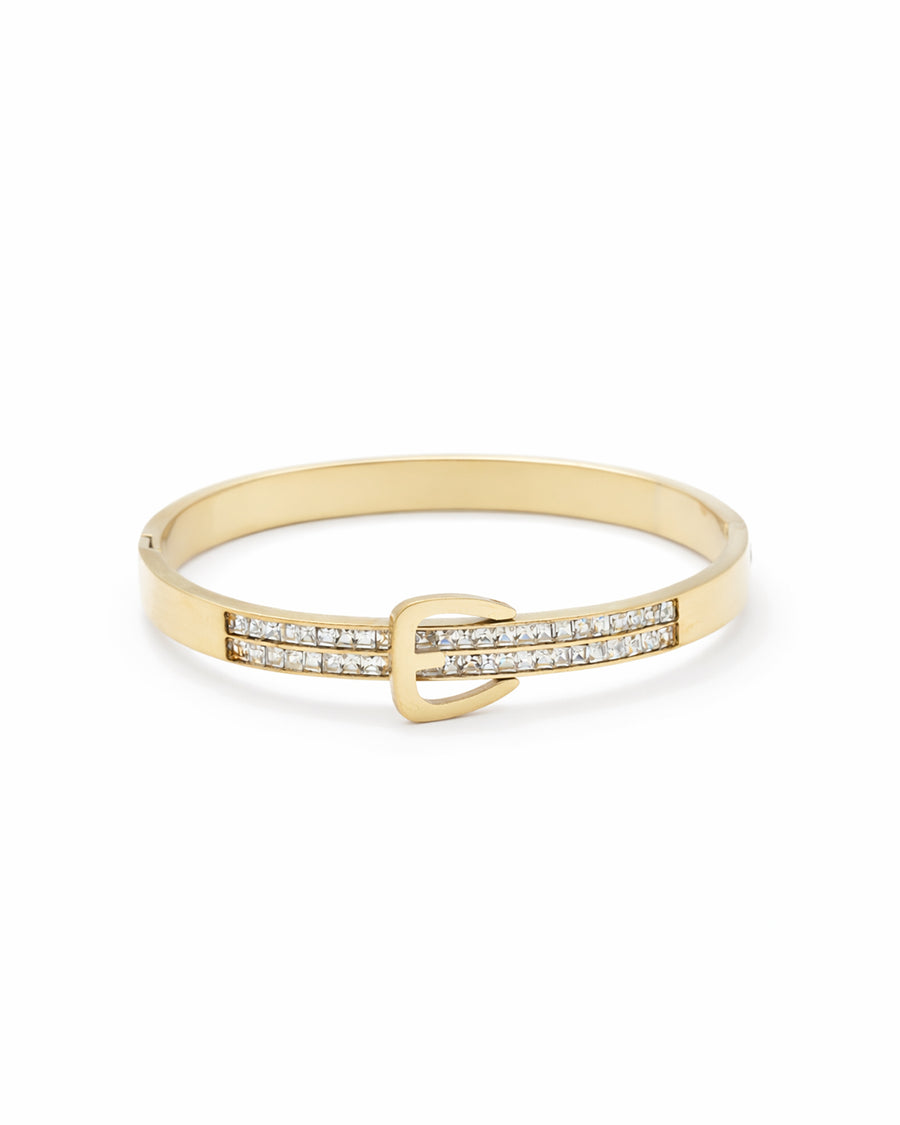 Crystal Double-Rail Buckle Gold Plated Kada