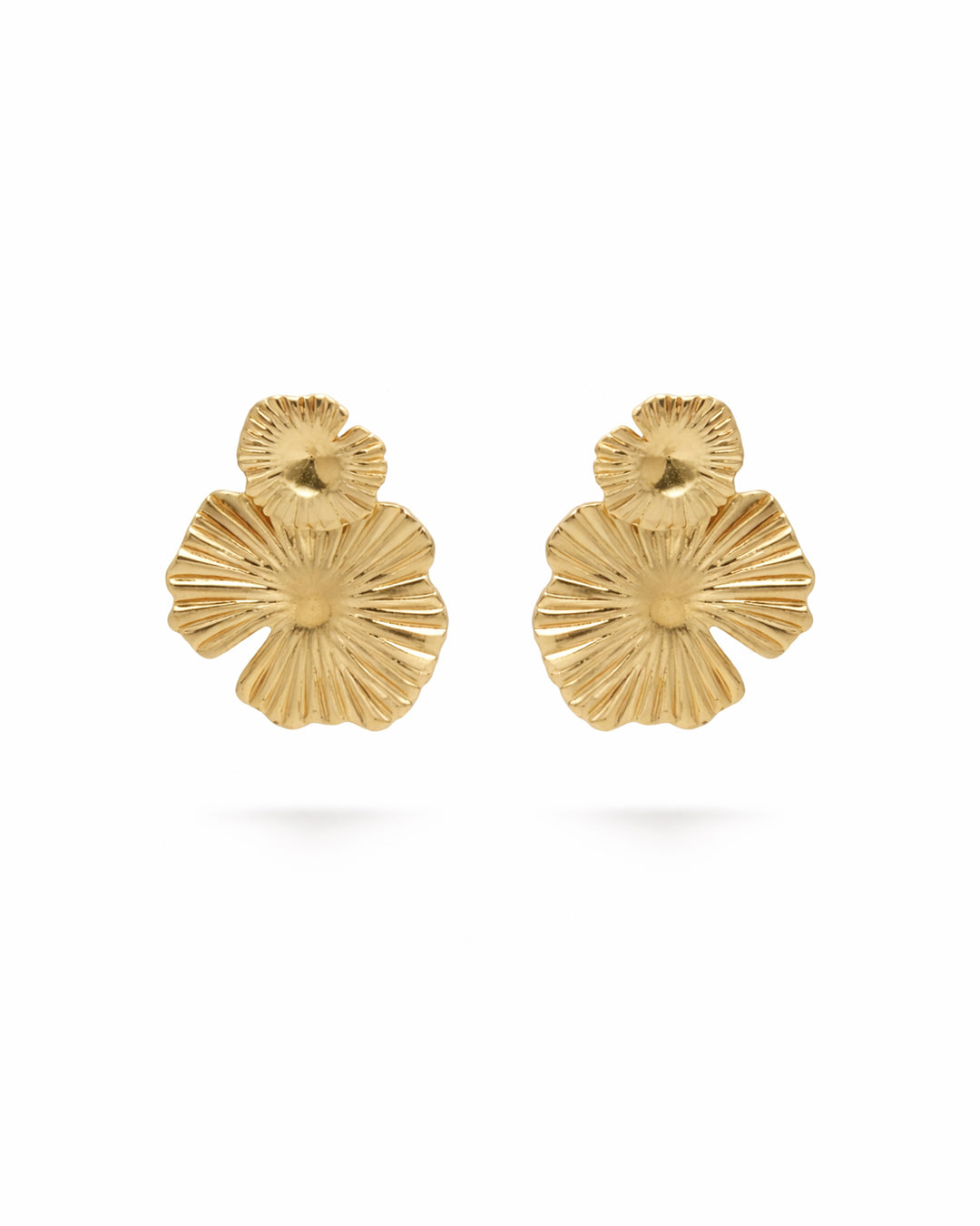 Hibiscus Stud Gold Plated Earrings