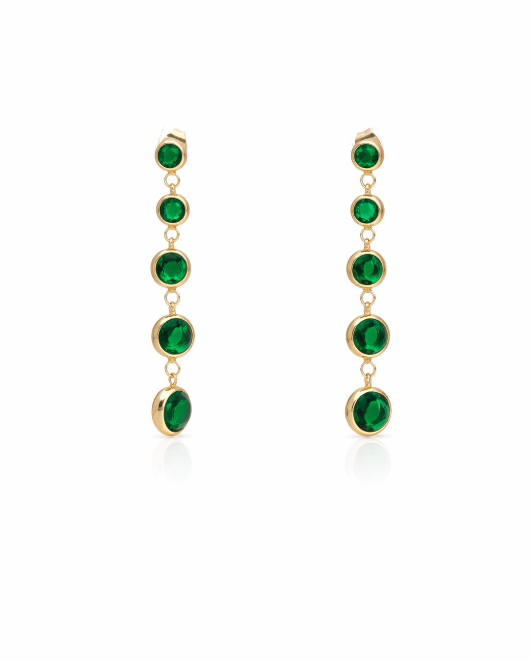 Emerald Sequence Gold Plated Earrings