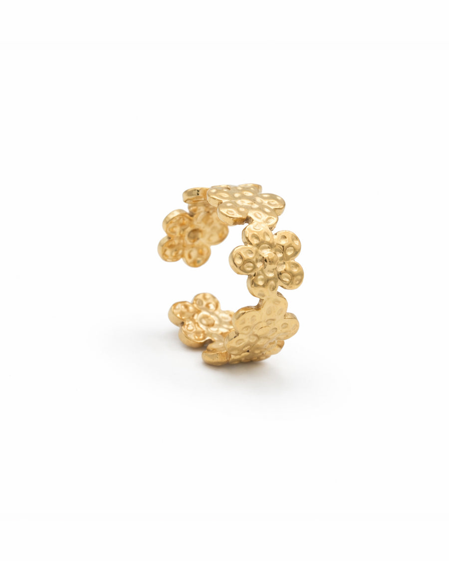 Floret Gold Plated Adjustable Ring
