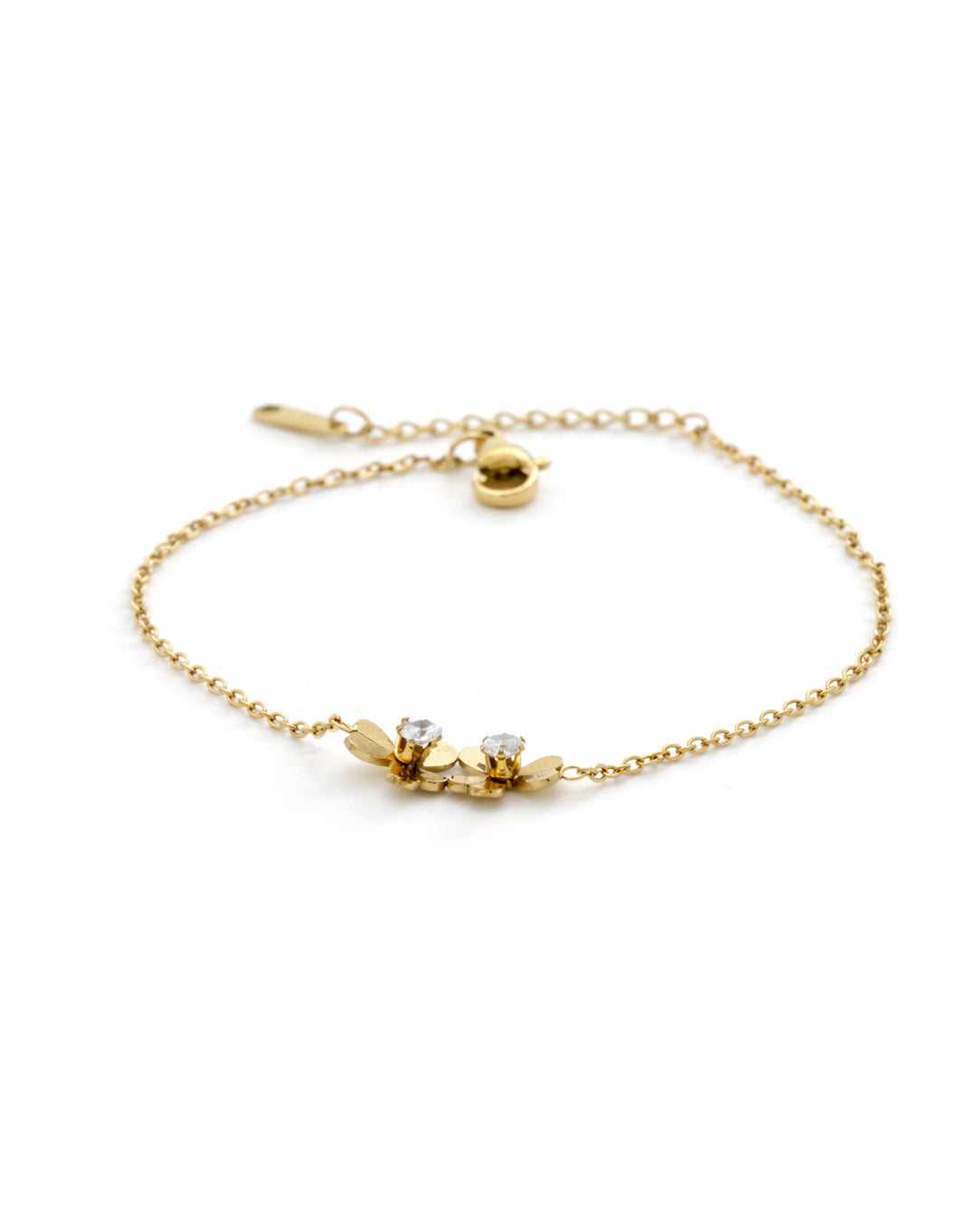 Twin Blossom Gold Plated Bracelet