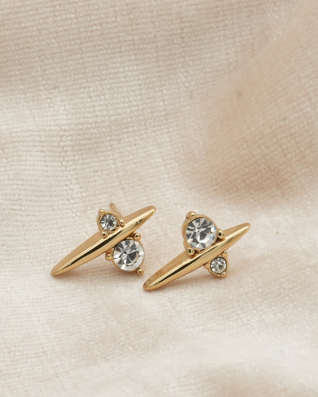 Dagger Stud Gold Plated Earrings