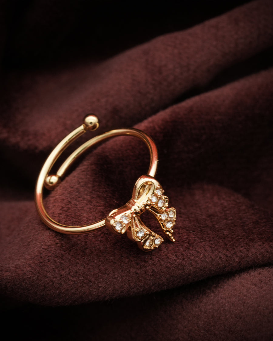 Flutter Gold Plated Adjustable Ring