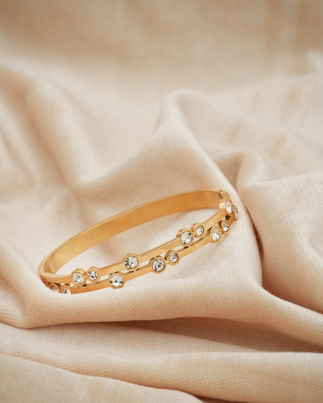 Crystal Scatter Gold Bangle Kada