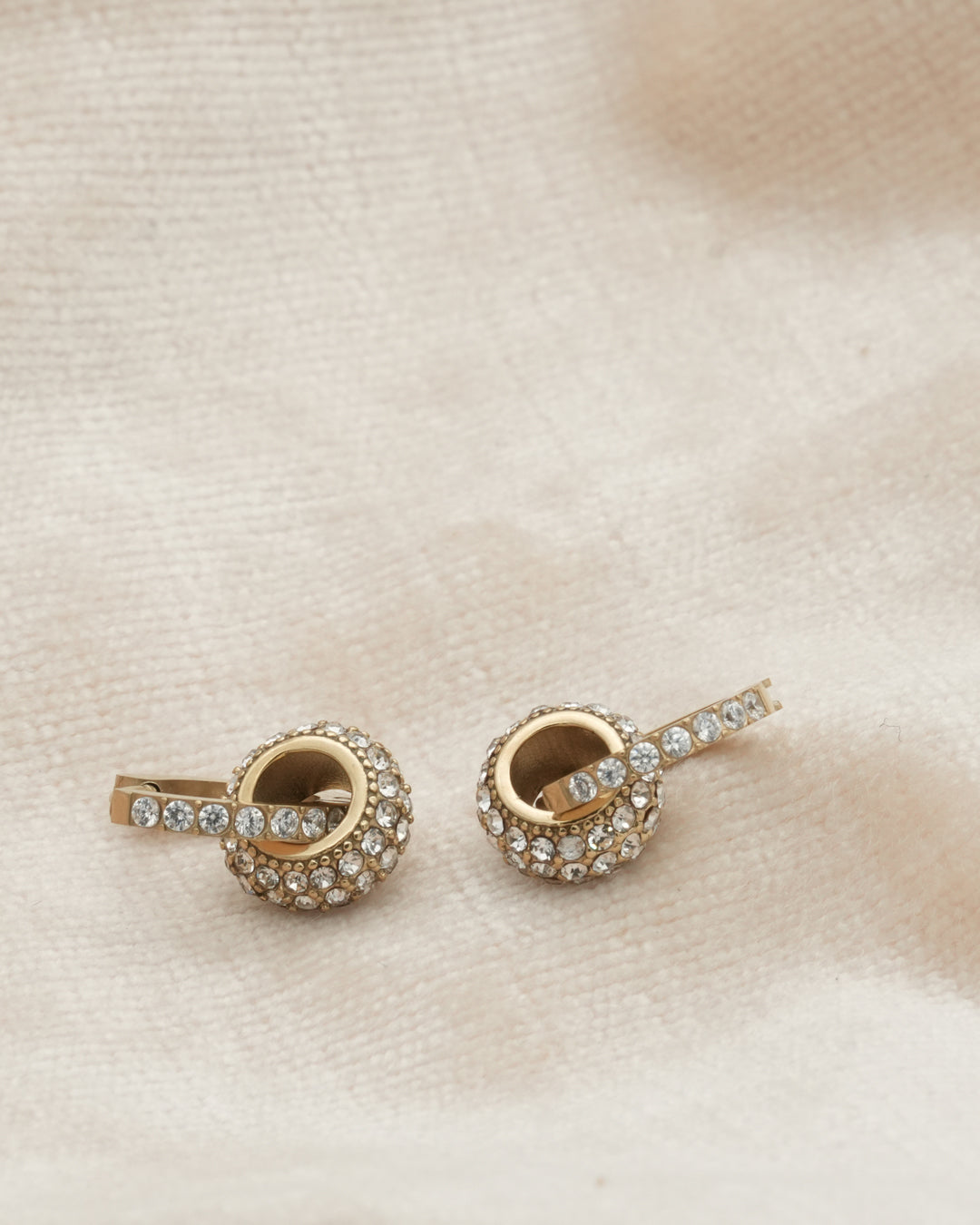 Halo Ring Gold Plated Earrings