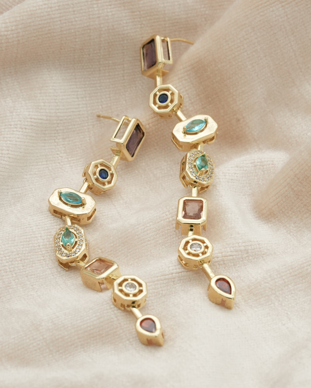 Jewel Totem Gold Plated Earrings