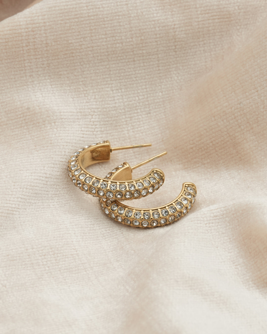 Ice Hoop Gold Plated Earrings