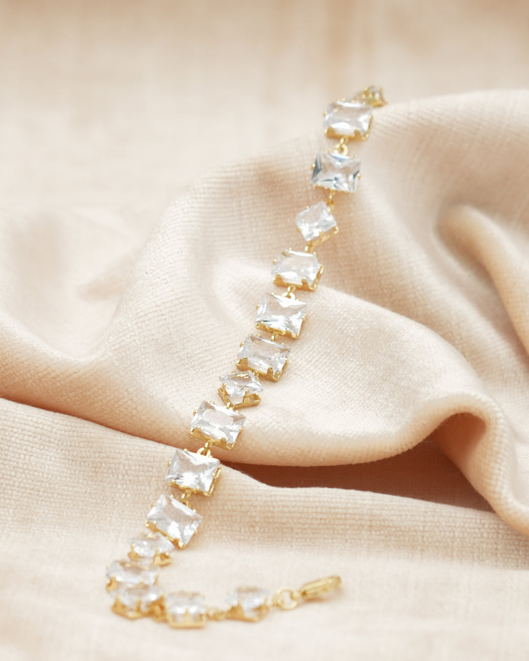 Crystal Cascade Gold Plated Bracelet