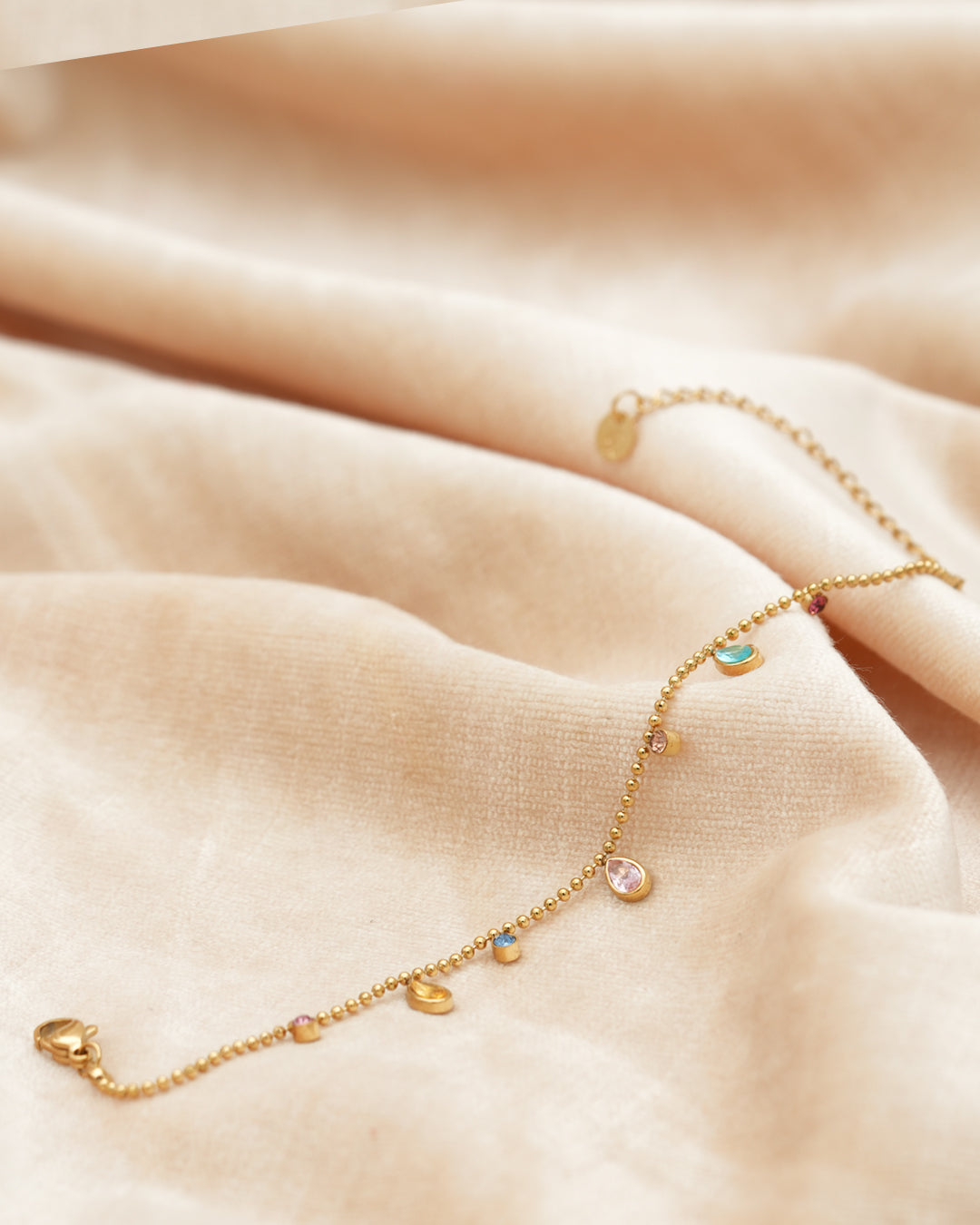 Pastel Dewdrop Gold Plated Bracelet