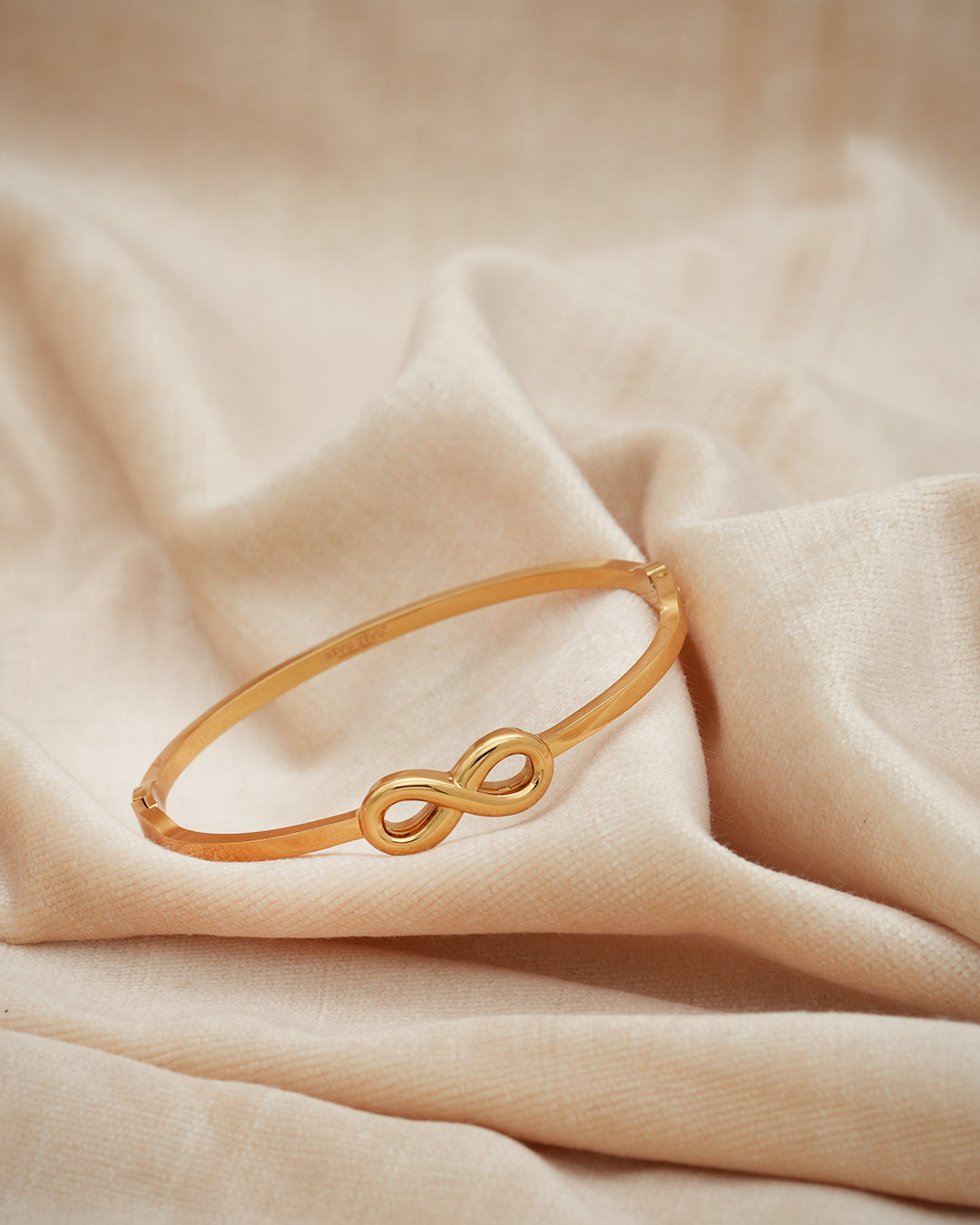 Infinity Symbol Gold Plated Bangle Kada