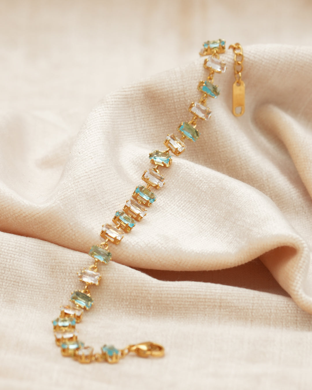 Aqua Frost Gold Plated Bracelet